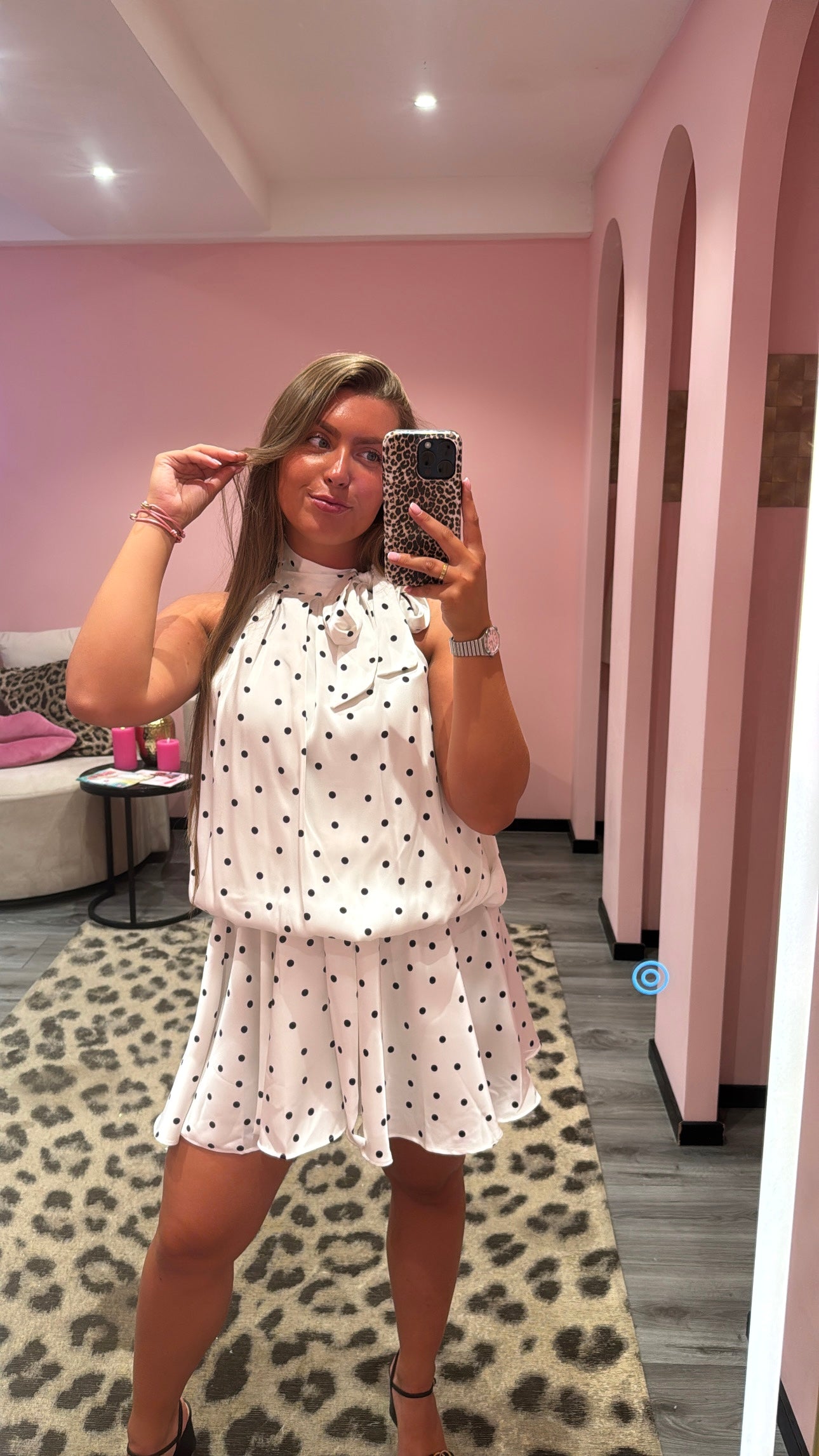Polka Dots Jurkje Wit/Zwart