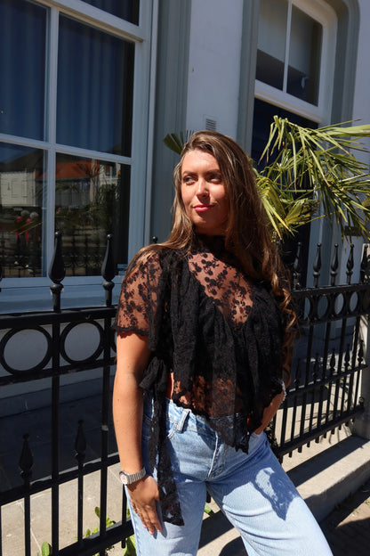 Boho Chic Lace Top Zwart