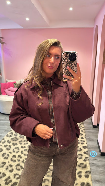 Sage Suedine Jacket Aubergine/Bordeaux