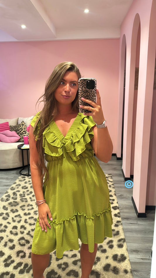 Ruffle Romance Jurkje Groen