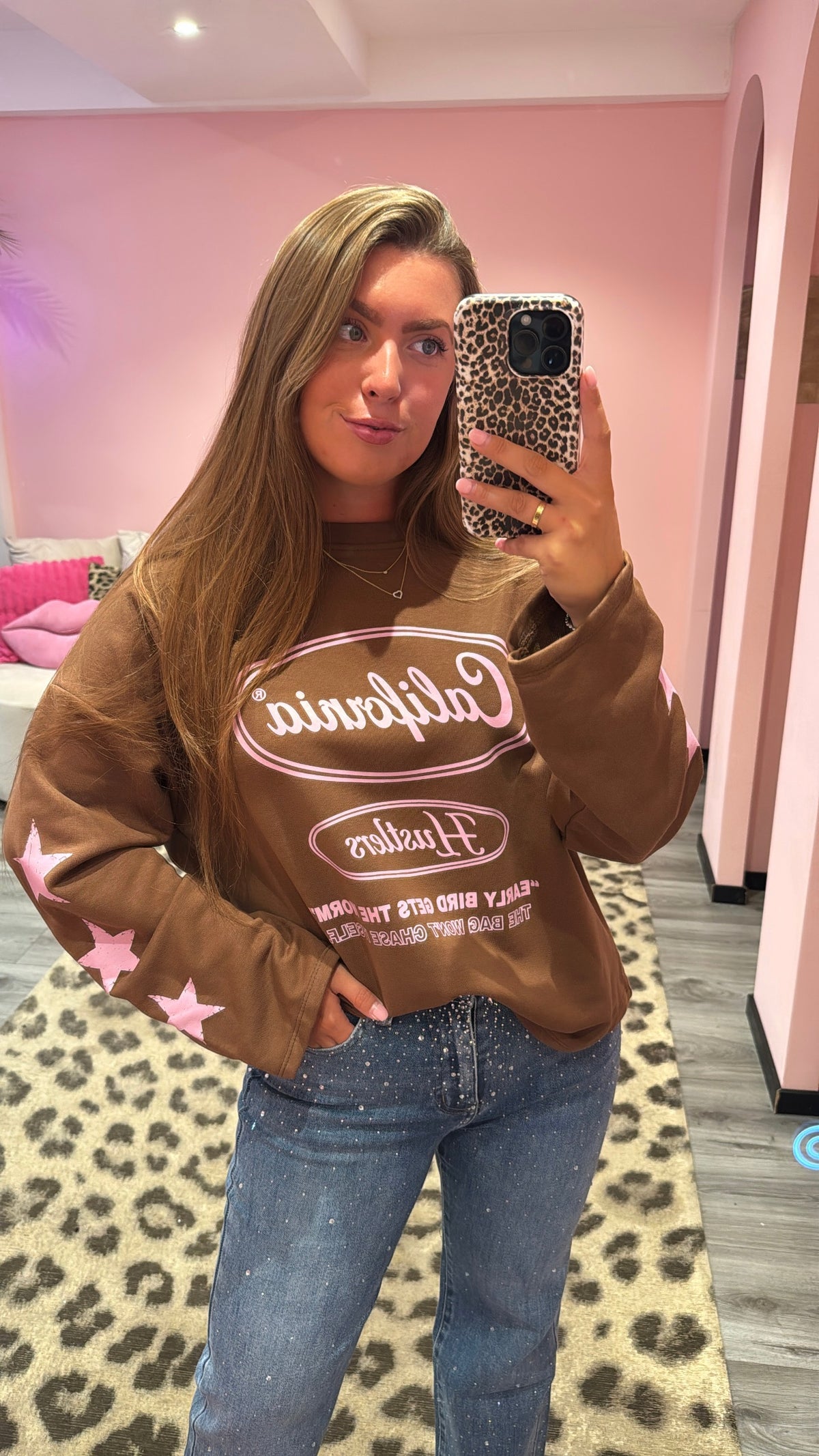 California Star Longsleeve Bruin/Roze