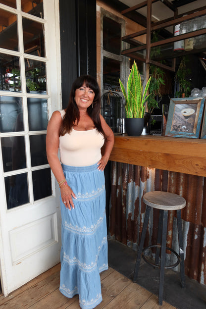 Boho Denim Rok