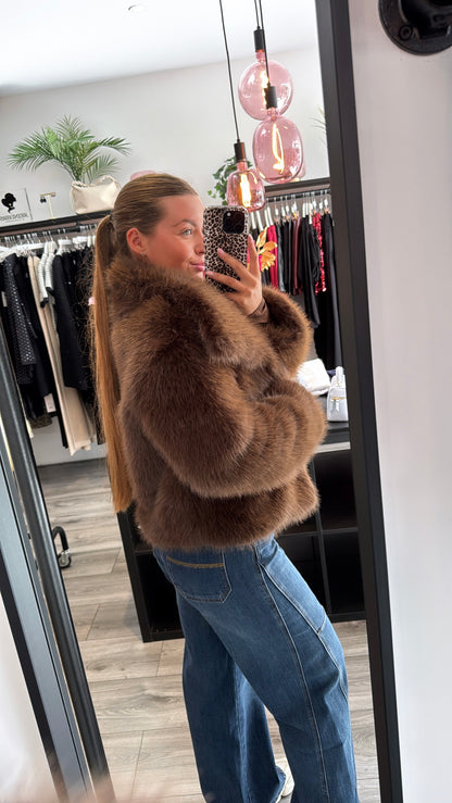 Faux Fur Jasje Bruin