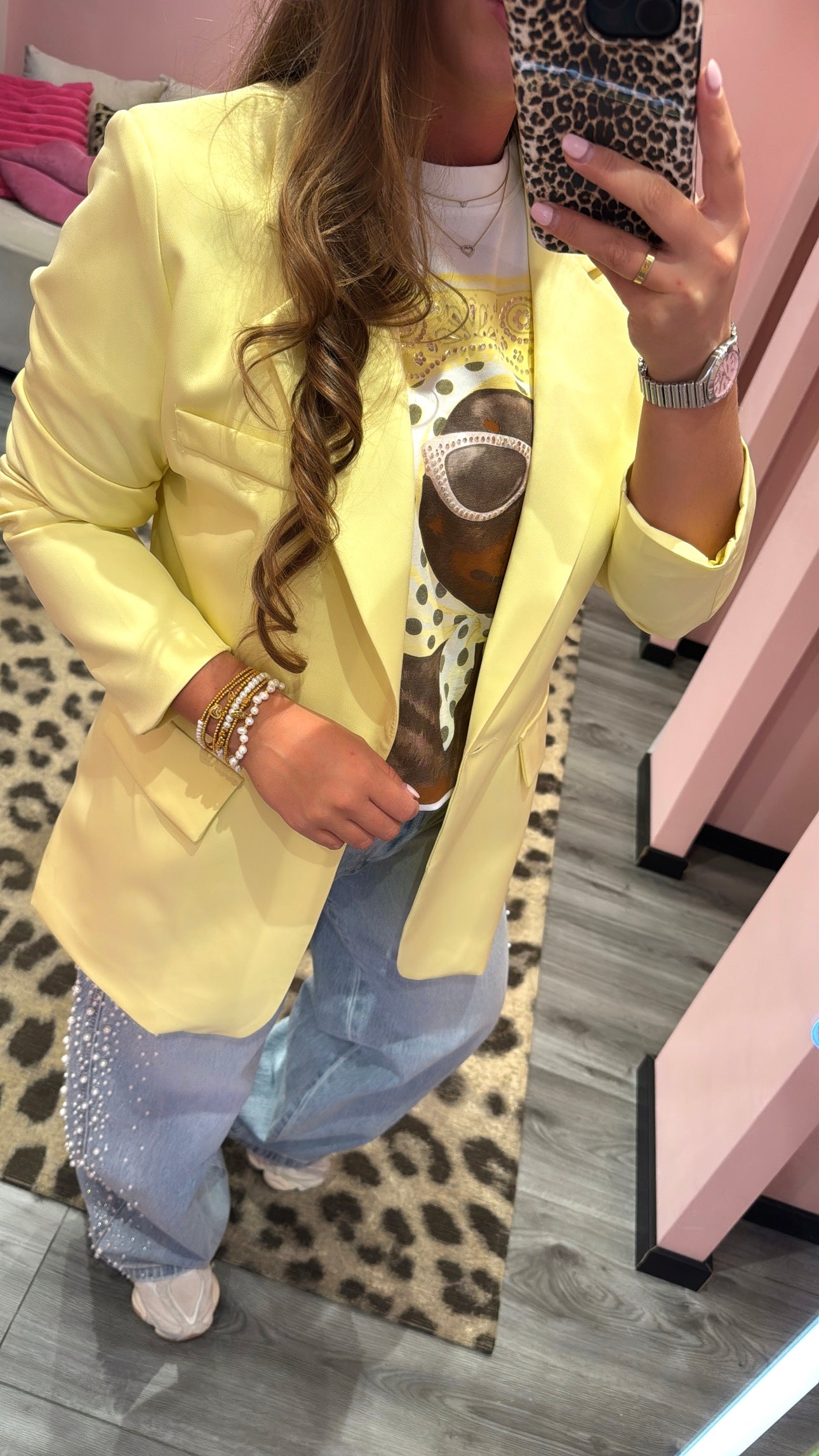 Boyfriend Blazer Geel