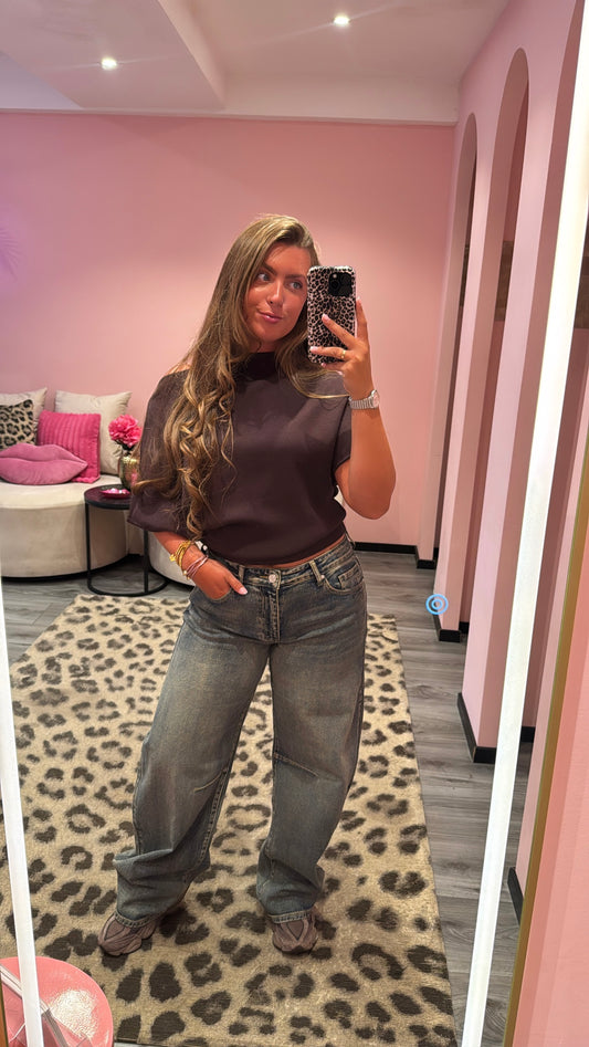 Queen Hearts Barrel Jeans Mid Waist 3717 -6