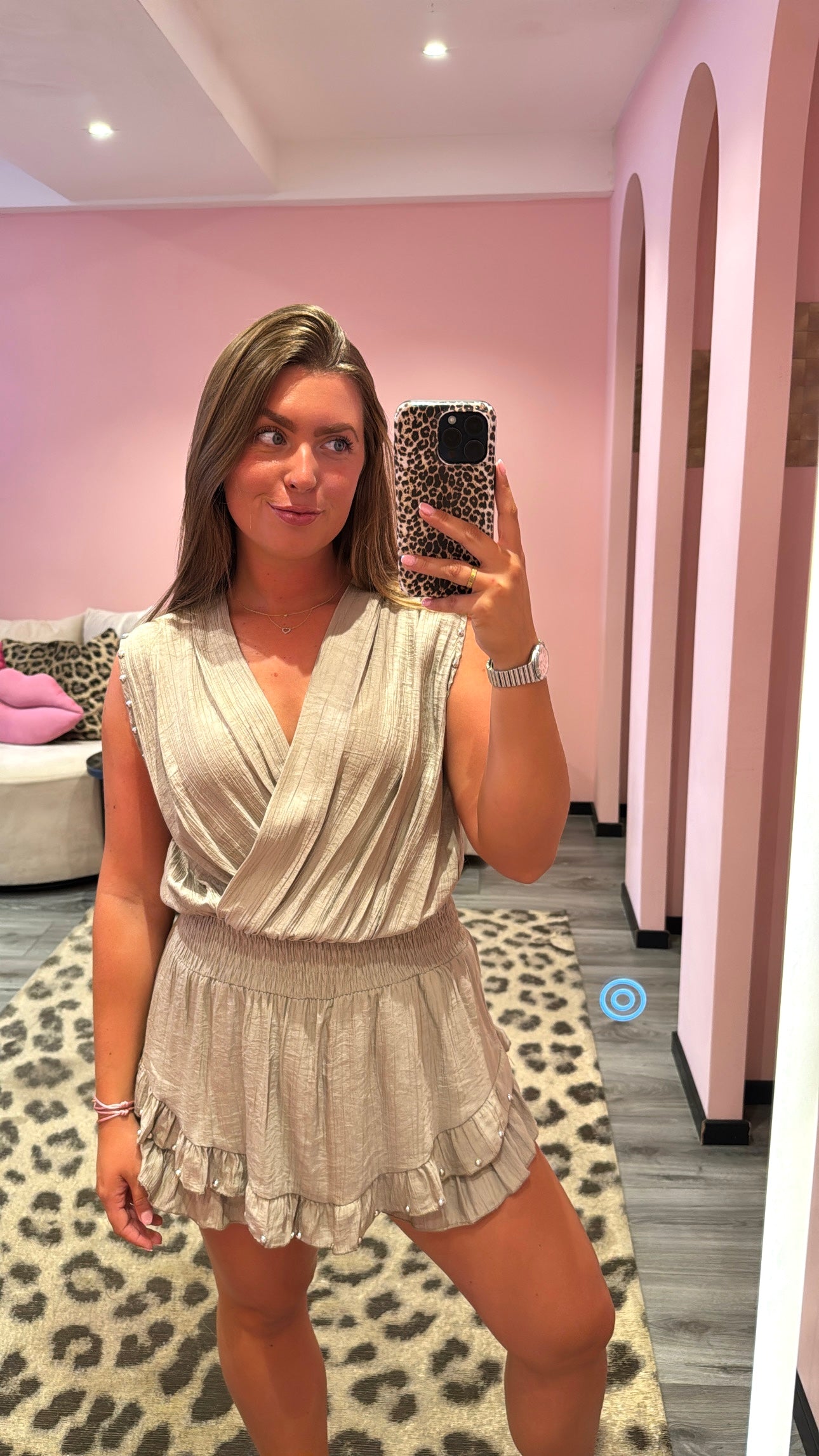 Loua Playsuit Studs Taupe