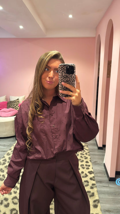 Blouse Sofia Strass Aubergine