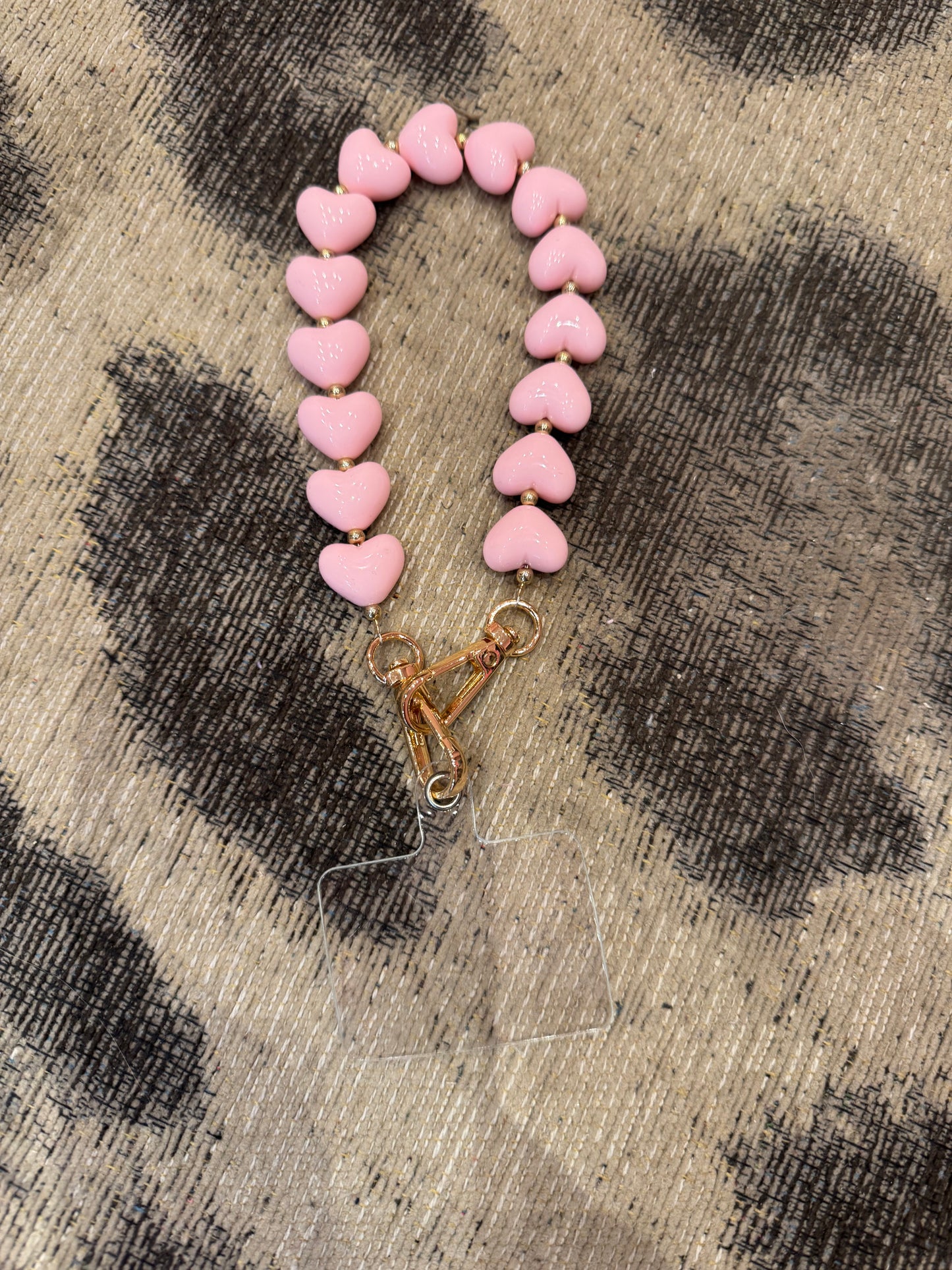 Telefoonkoord Hartjes Licht Roze