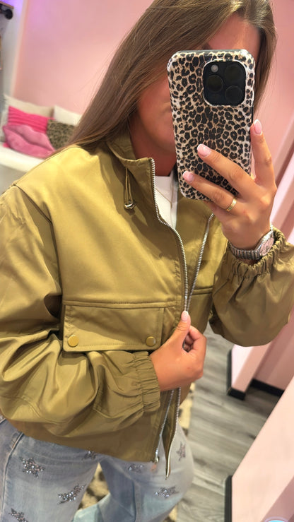 City Chic Bomber Jacket Khaki