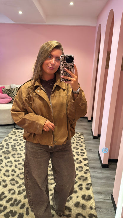 Sage Suedine Jacket Camel