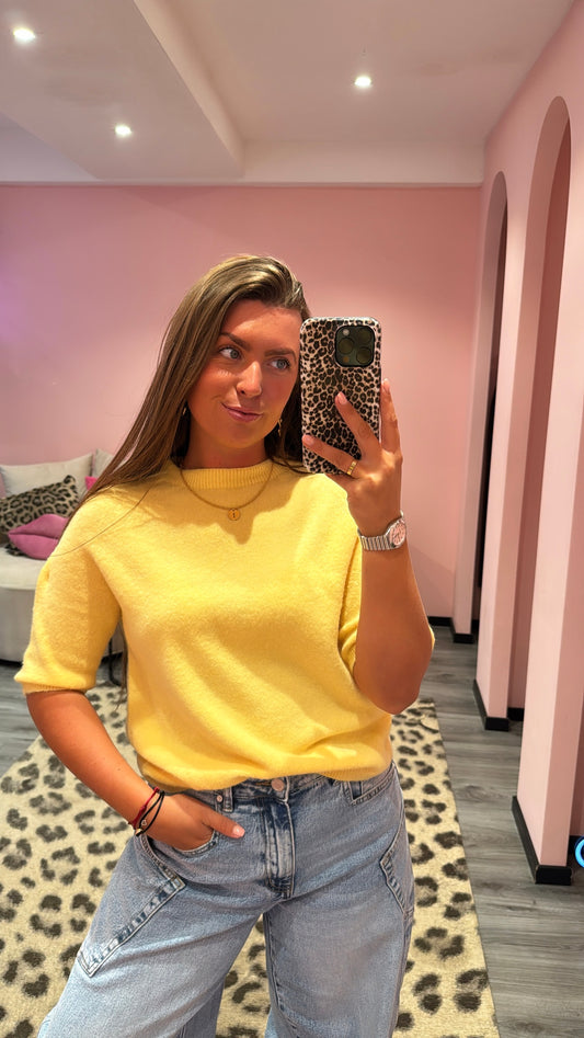 So Soft Knit Top Geel