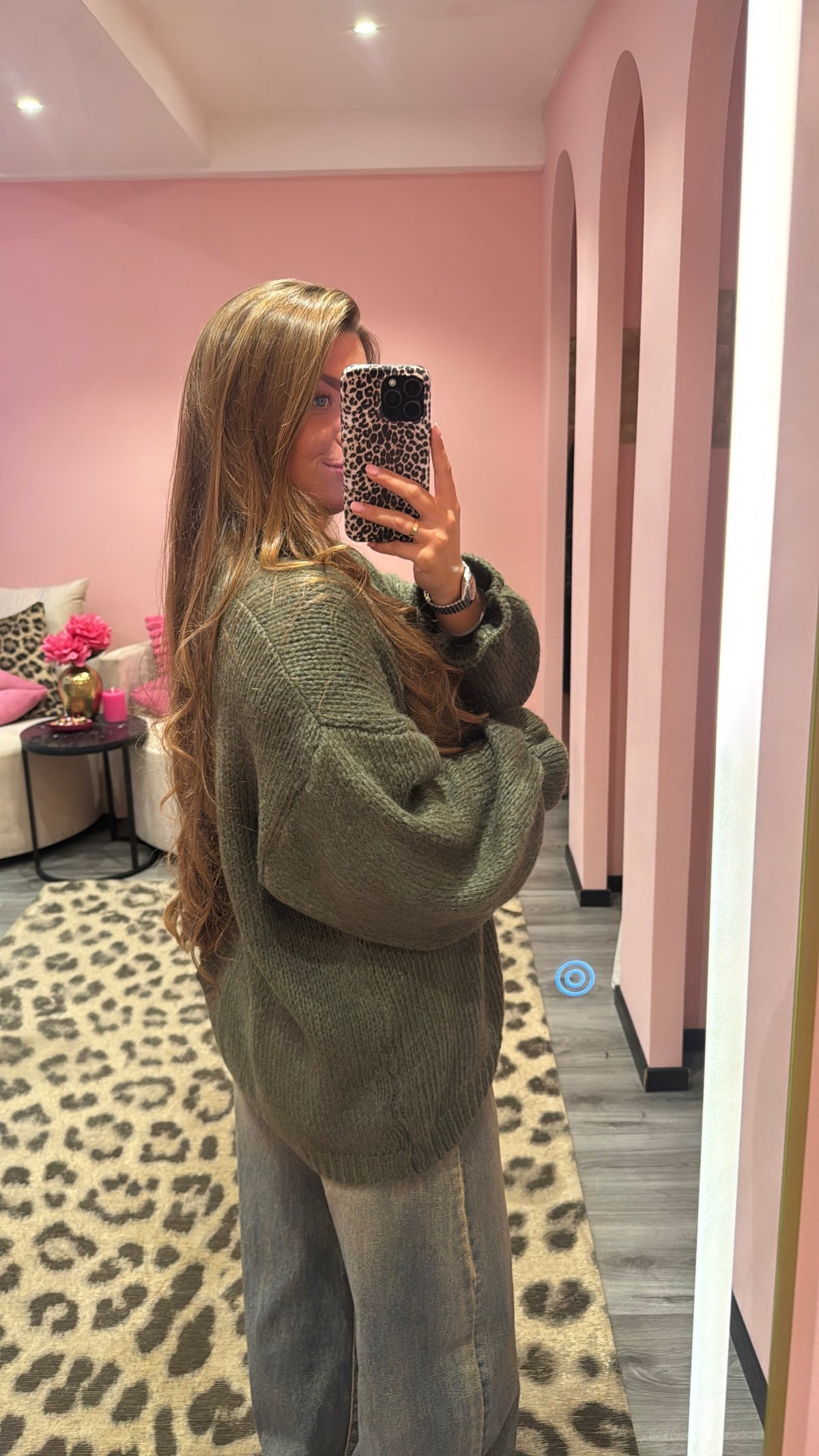 Cozy Knit Cardigan Army Groen