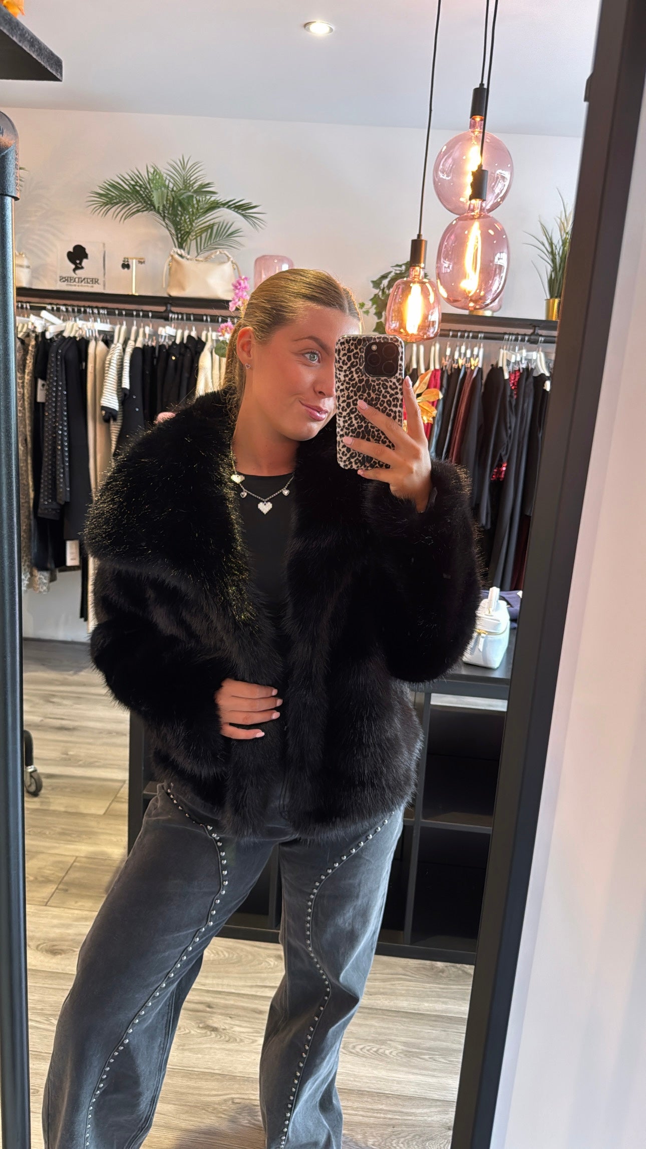 Faux Fur Jasje Zwart