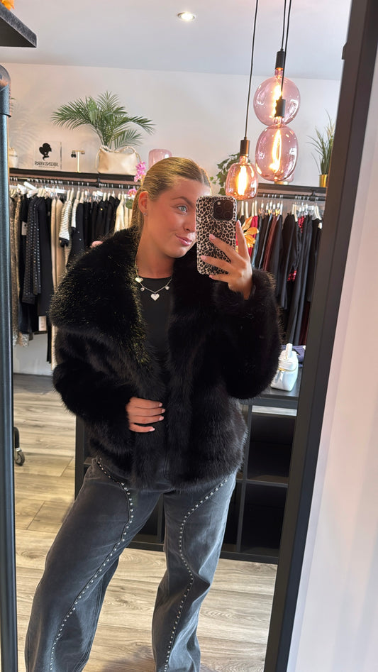 Faux Fur Jasje Zwart