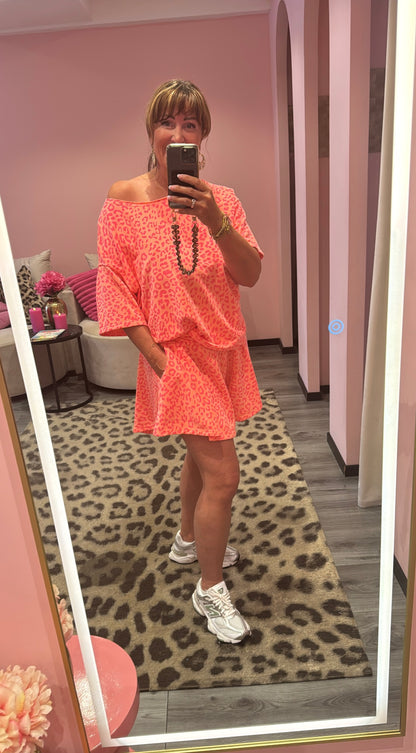 Summer Leopard Set Koraal