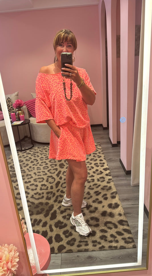 Summer Leopard Set Koraal