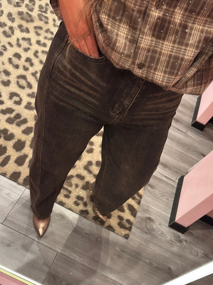Barrel Balloon Fit Jeans 9635 Bruin