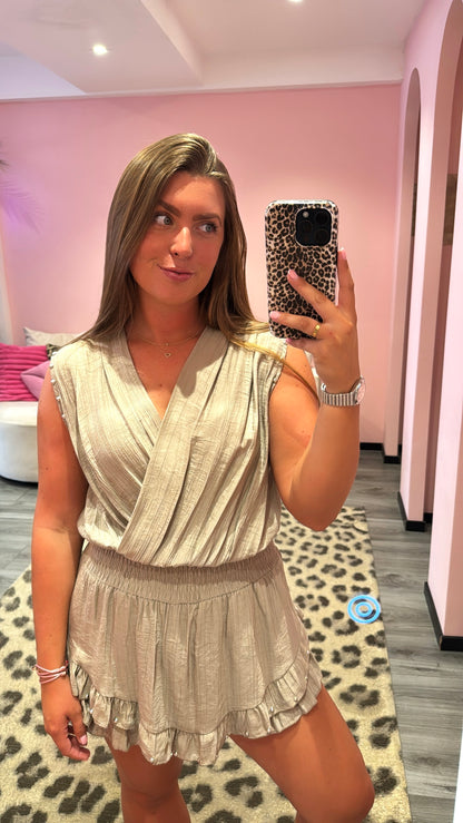 Loua Playsuit Studs Taupe