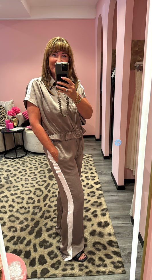 Loulou Satin Set Taupe
