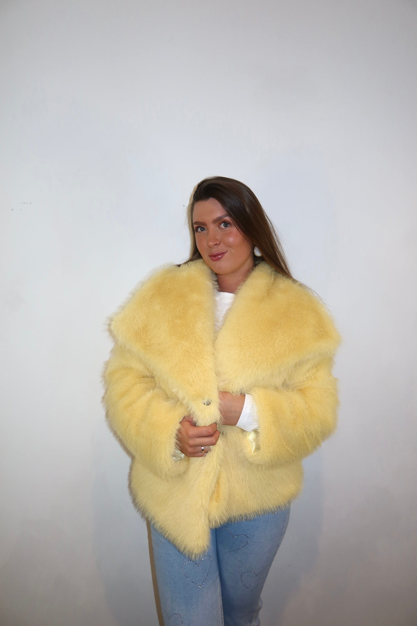 Faux Fur Coat Geel