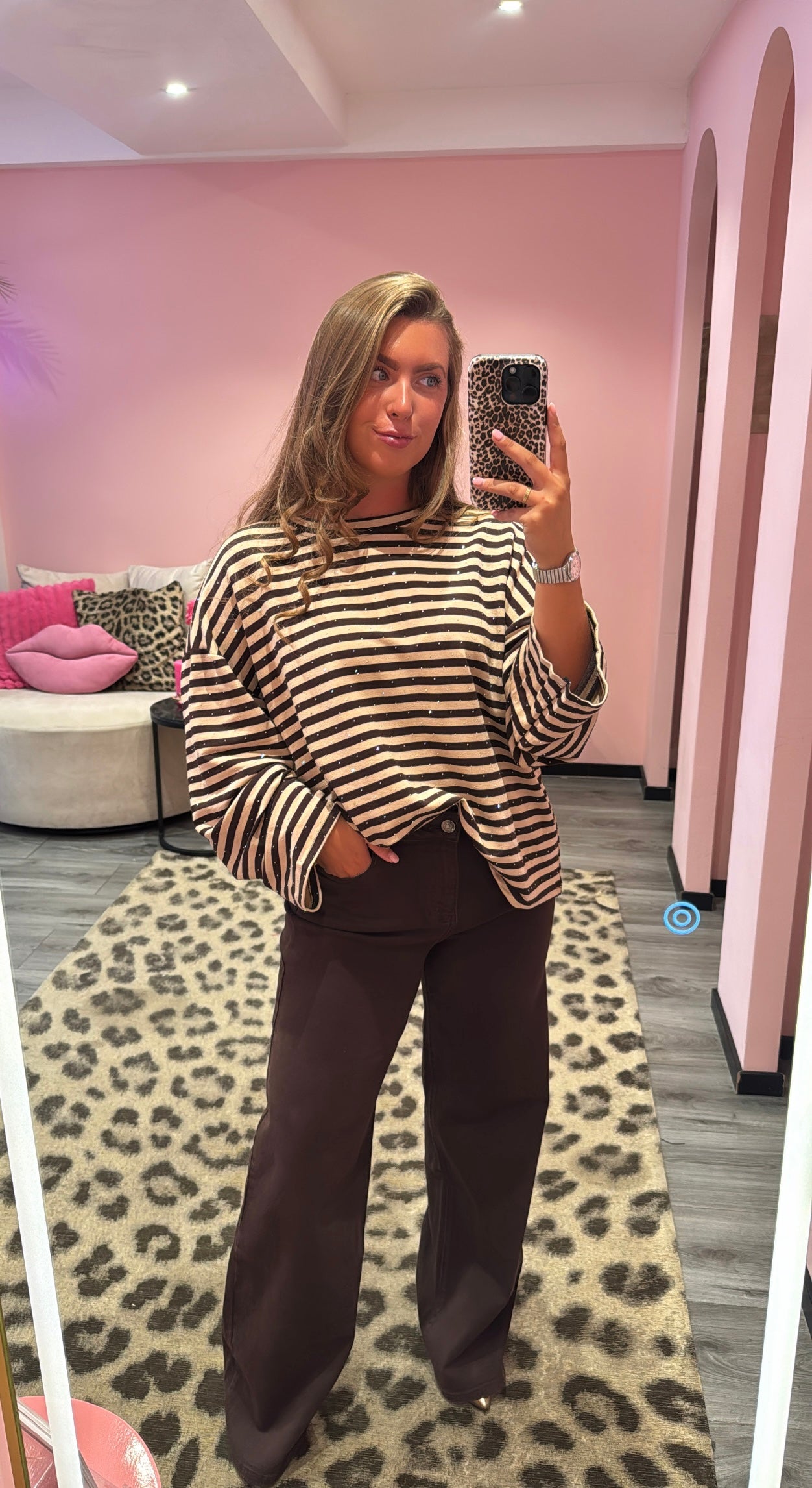 Wide Leg Jeans Bruin 2057