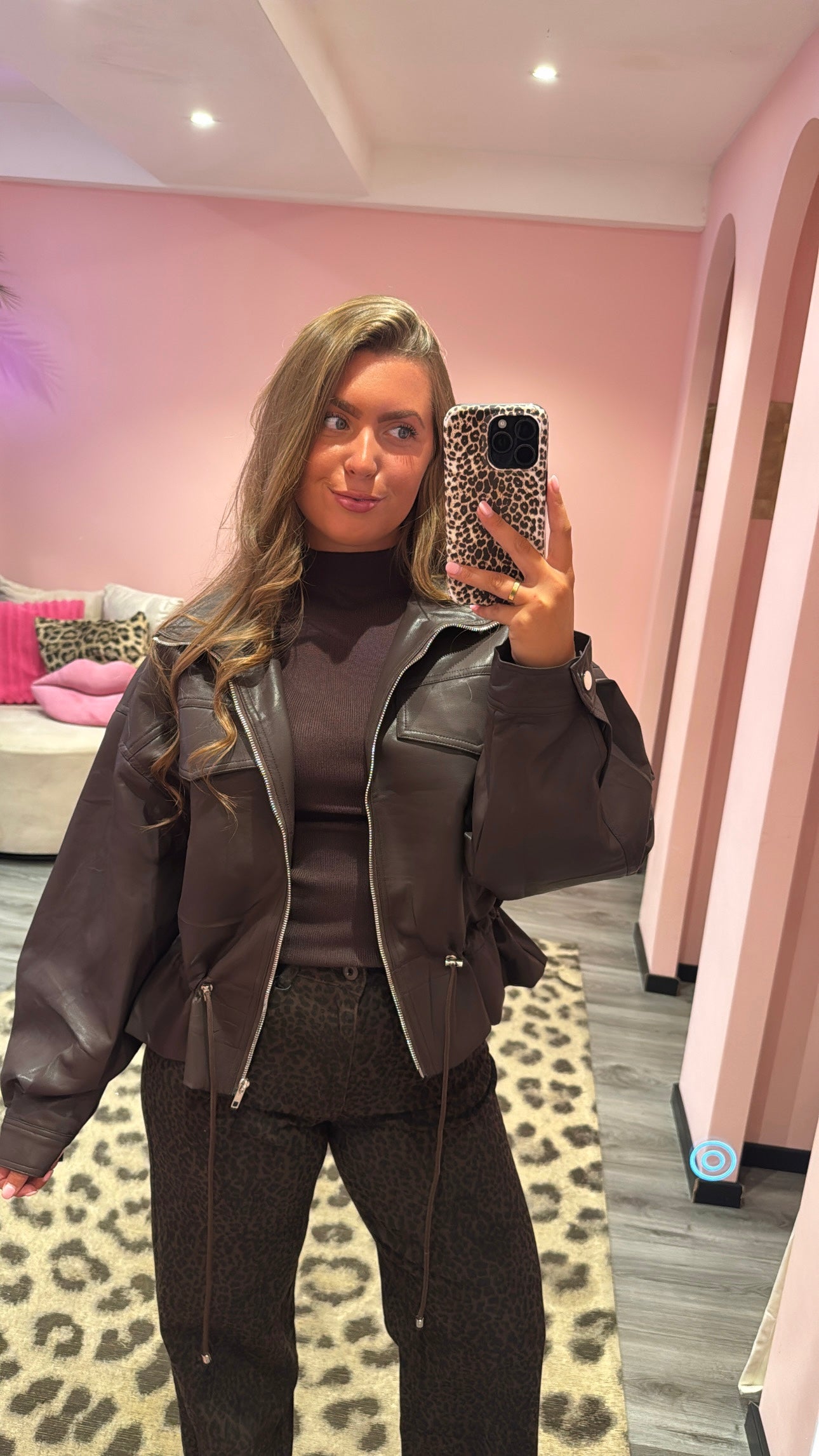 Nova Leather Jacket Bruin