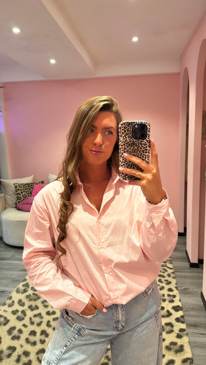 Strass Blouse Licht Roze