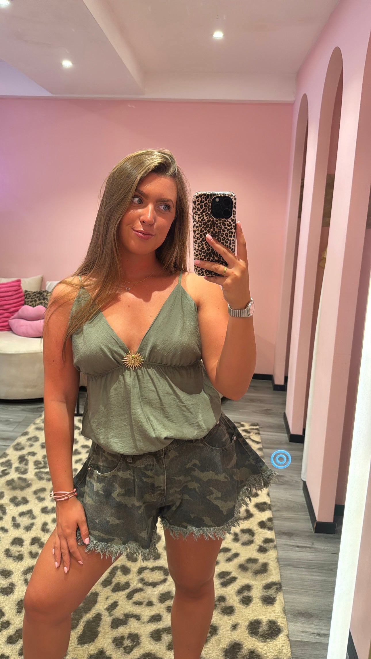 Ruffle Short Army Camouflage
