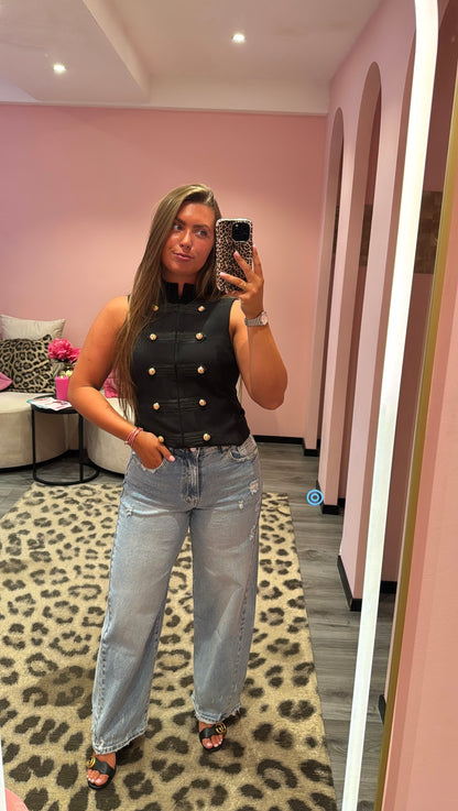 Queen Hearts Barrel Jeans Destroyed 3936