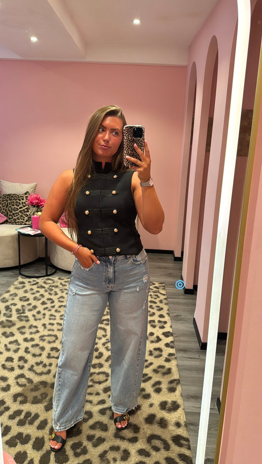 Queen Hearts Barrel Jeans Destroyed 3936