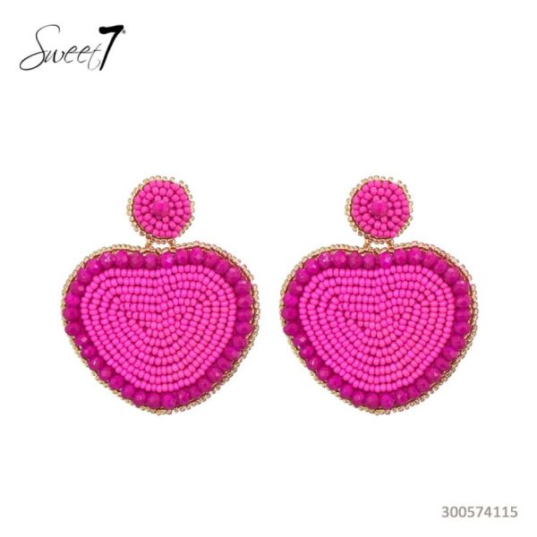 Earrings Big Heart Pink