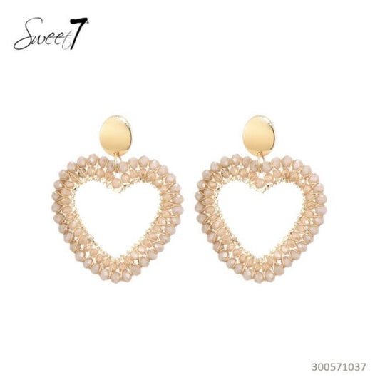 Earrings Heart Beige