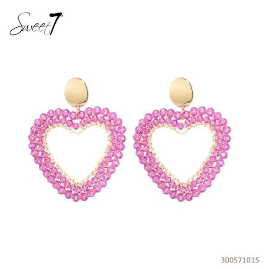 Earrings Heart Pink