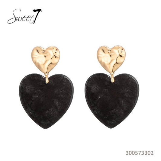 Earrings Hearts Black