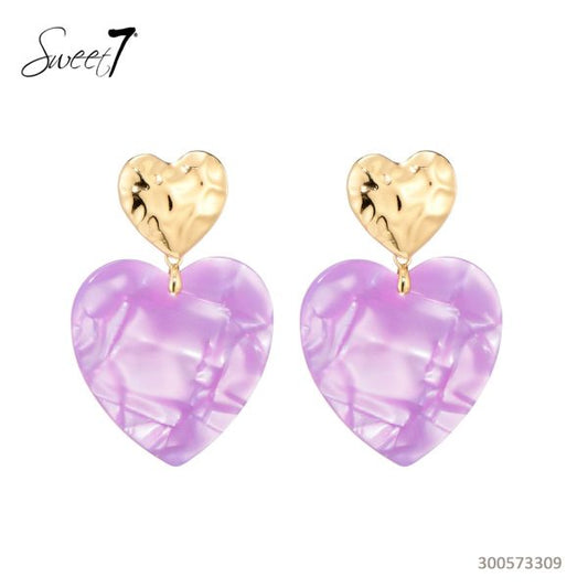 Earrings Hearts Lila