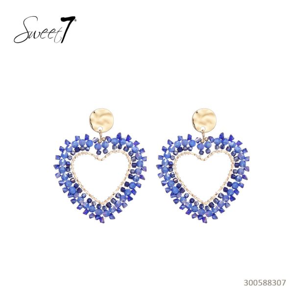 Earrings Nola Heart Blue