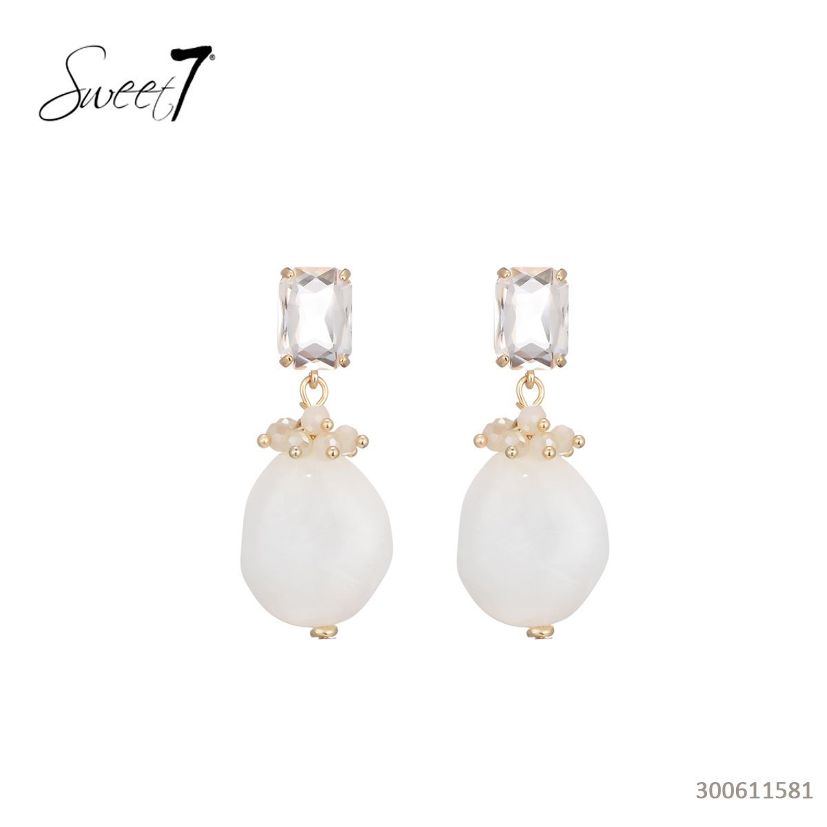 Earrings Stone Off White