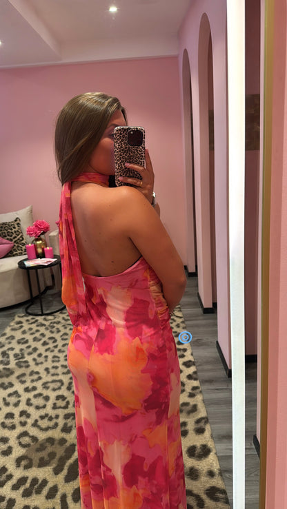 Sunset Mesh Maxi Dress