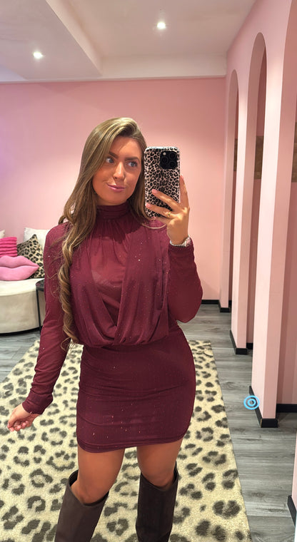 Glamour Night Dress Bordeaux