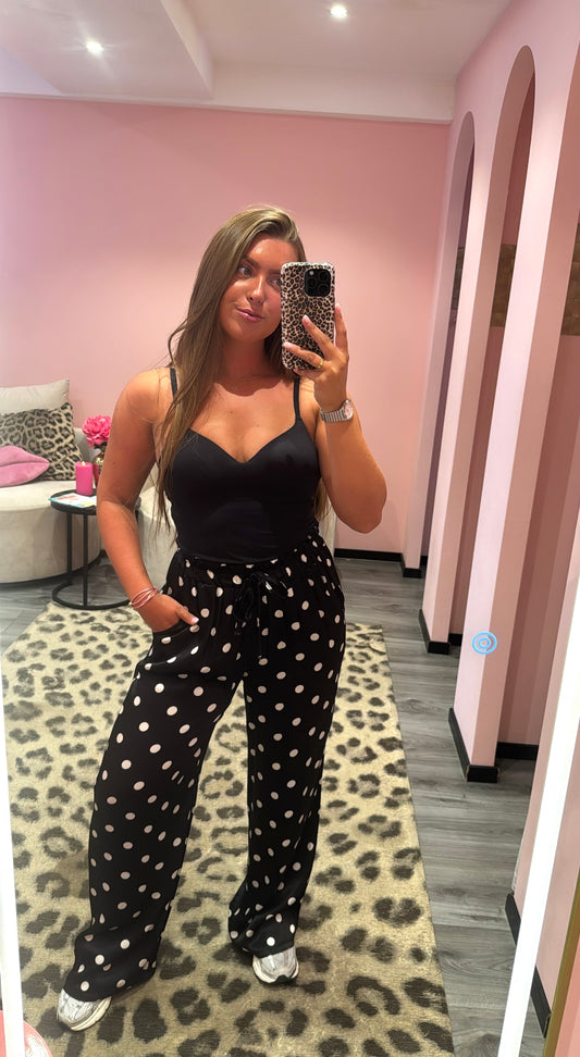 Polka Dots Satin Jogger
