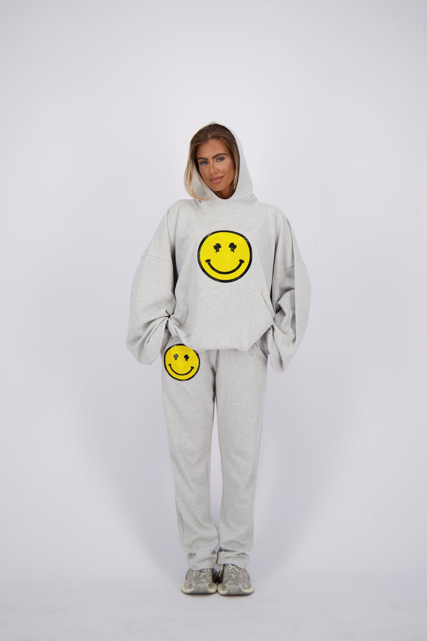 Smiley Hoodie - Reinders - Light Grey