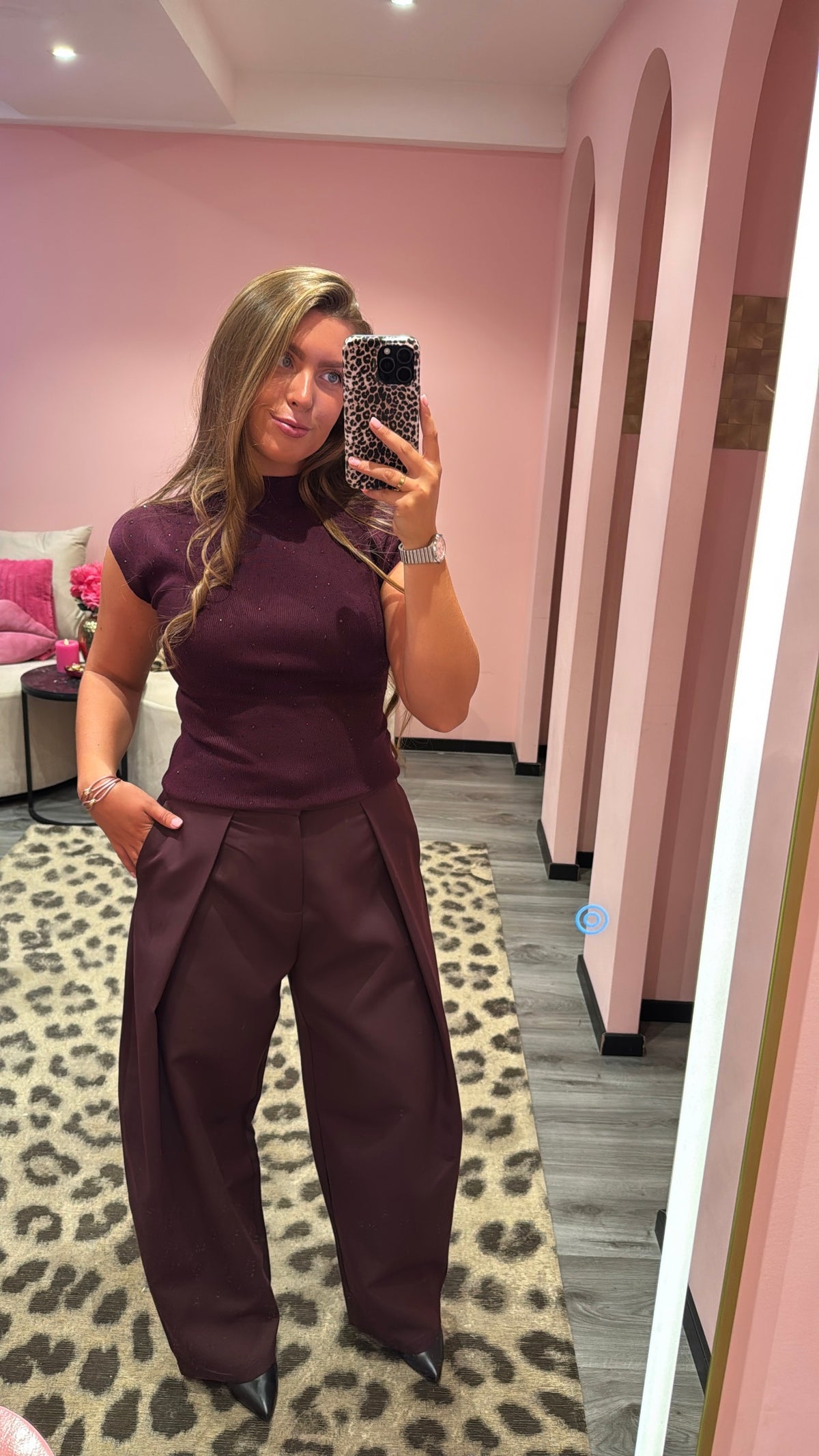 Pantalon Noémi Aubergine 8106