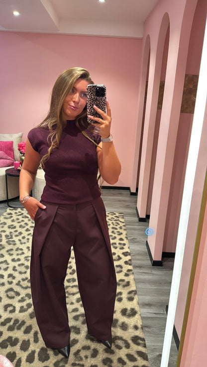 Pantalon Noémi Aubergine 8106