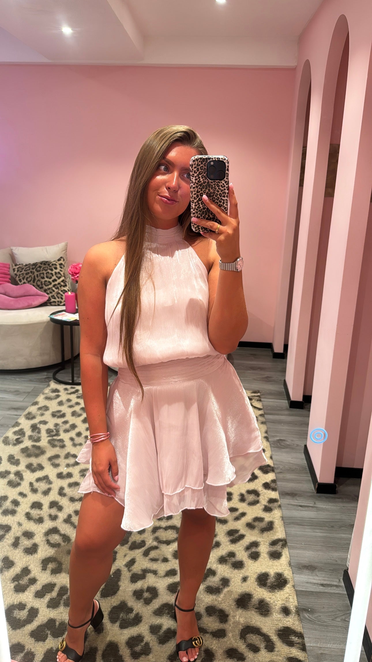 Rosalie Satin Jurkje Licht Roze