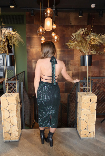 Paillet Glitter Jurk Evy Groen