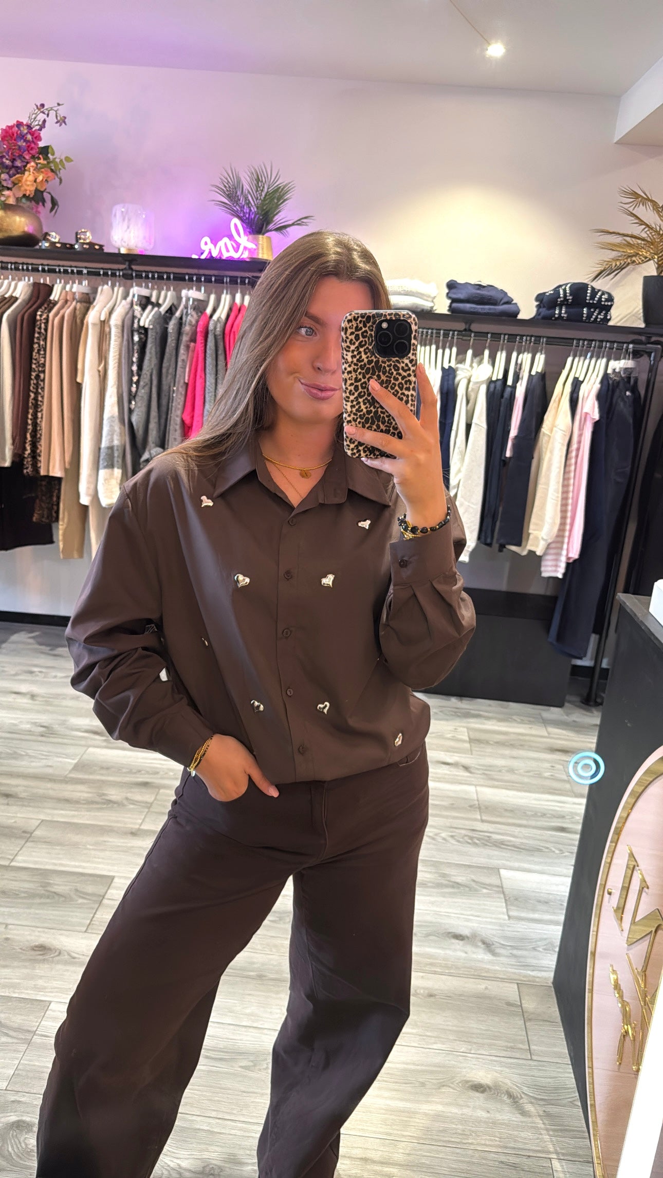 Hartjes Blouse Bruin