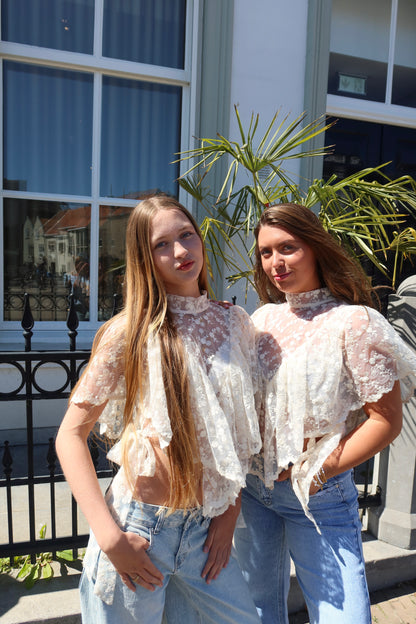 Boho Chic Lace Top Beige