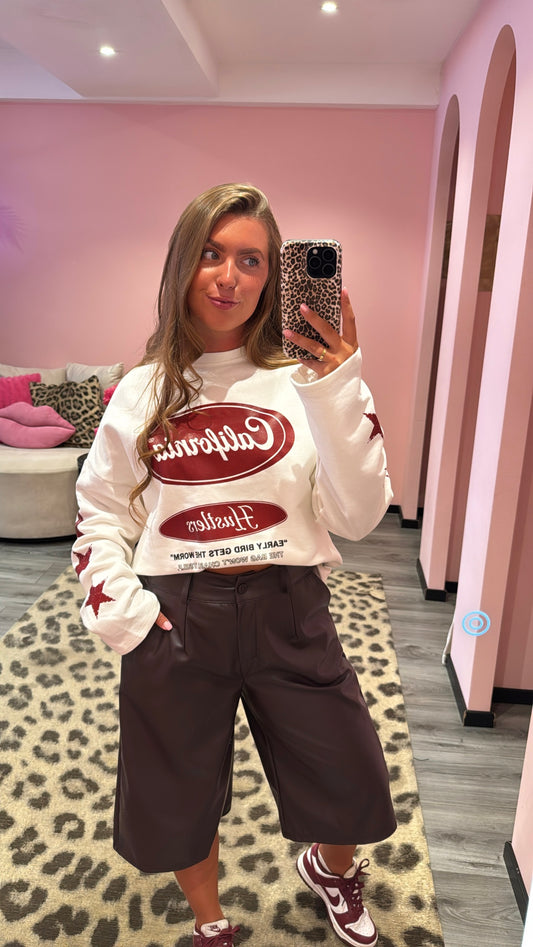 California Star Longsleeve Off White/Bordeaux
