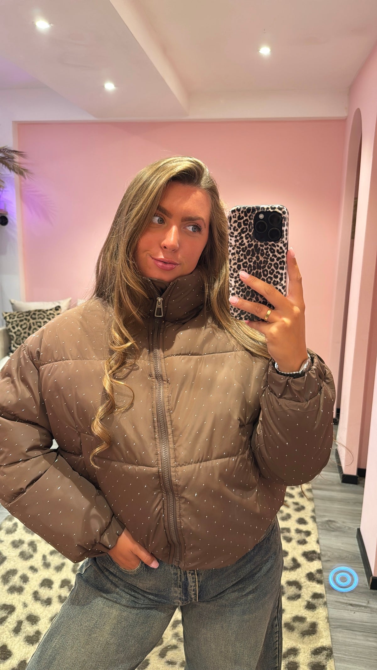 Strass Puffer Jacket Bruin