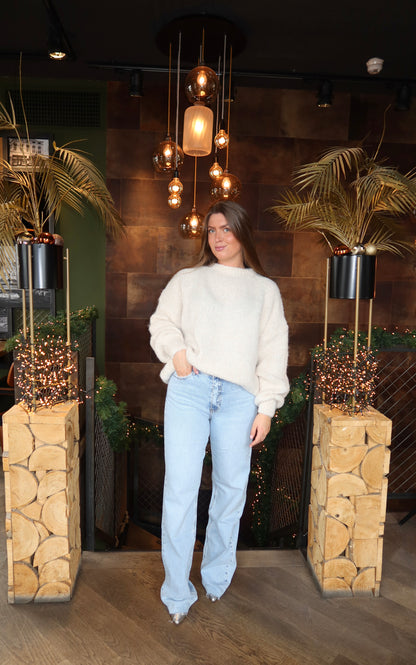 Wide Leg Jeans Queen Hearts Glitter Extra Lang 3767